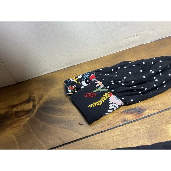 Boden Polka Dot Floral Black Ivy Boho Midi Dress US 14R - Picture 4 of 10